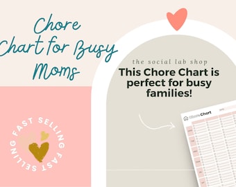 Chore Chart Planner Printable, Home Organization Binder, Child Bundle, Instant Download, Habit, Letter, Family, Workbook, Chart