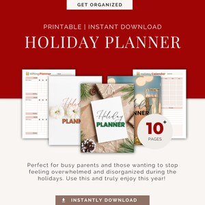 Christmas Planner Printable, Holiday Planner, Thanksgiving Binder, Party Planner Bundle, Holiday Planner, Instant Download, Canva, organize