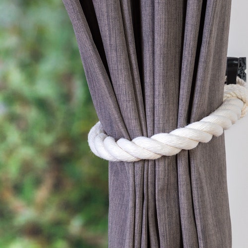 Chunky Ivory White Curtain Tiebacks Thick Tie Backs Curtain Etsy UK