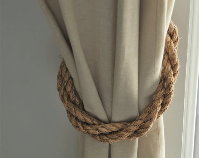 Rustic Manila Rope Curtain Tiebacks Shabby Chic Vintage Nautical