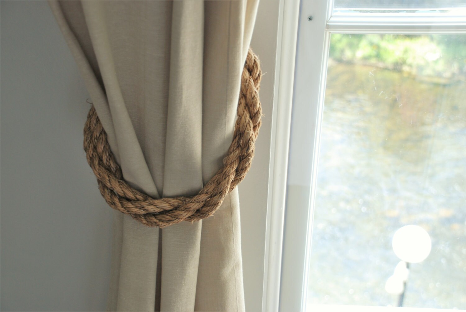 Manila Rope Rustic Thick Twist Curtain Tiebacks Nautical Window