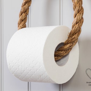 Chunky Manila Rope Toilet Roll Holder Toilet Paper Holder, Nautical Toilet Roll Holder, Nautical Decor, Rope Toilet Paper Holder, WC image 3