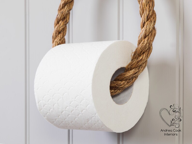 Chunky Manila Rope Toilet Roll Holder Toilet Paper Holder, Nautical Toilet Roll Holder, Nautical Decor, Rope Toilet Paper Holder, WC image 3