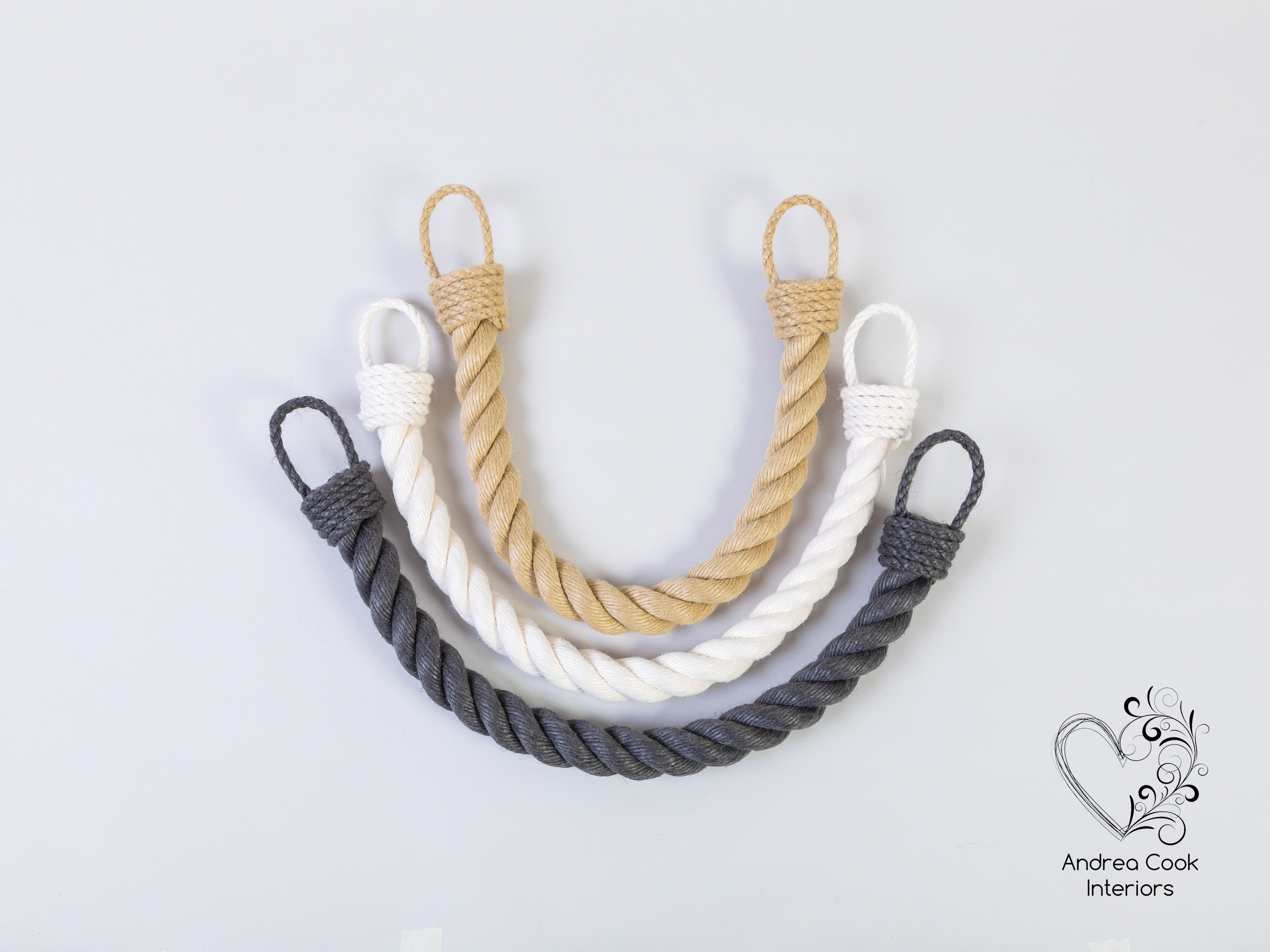 Extra Thick Charcoal Grey Curtain Tiebacks Chunky Tie Back Etsy