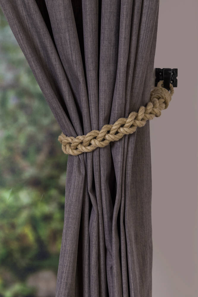 Chunky Beige Hemp Rope Braided Curtain Tie Backs / nautical Etsy