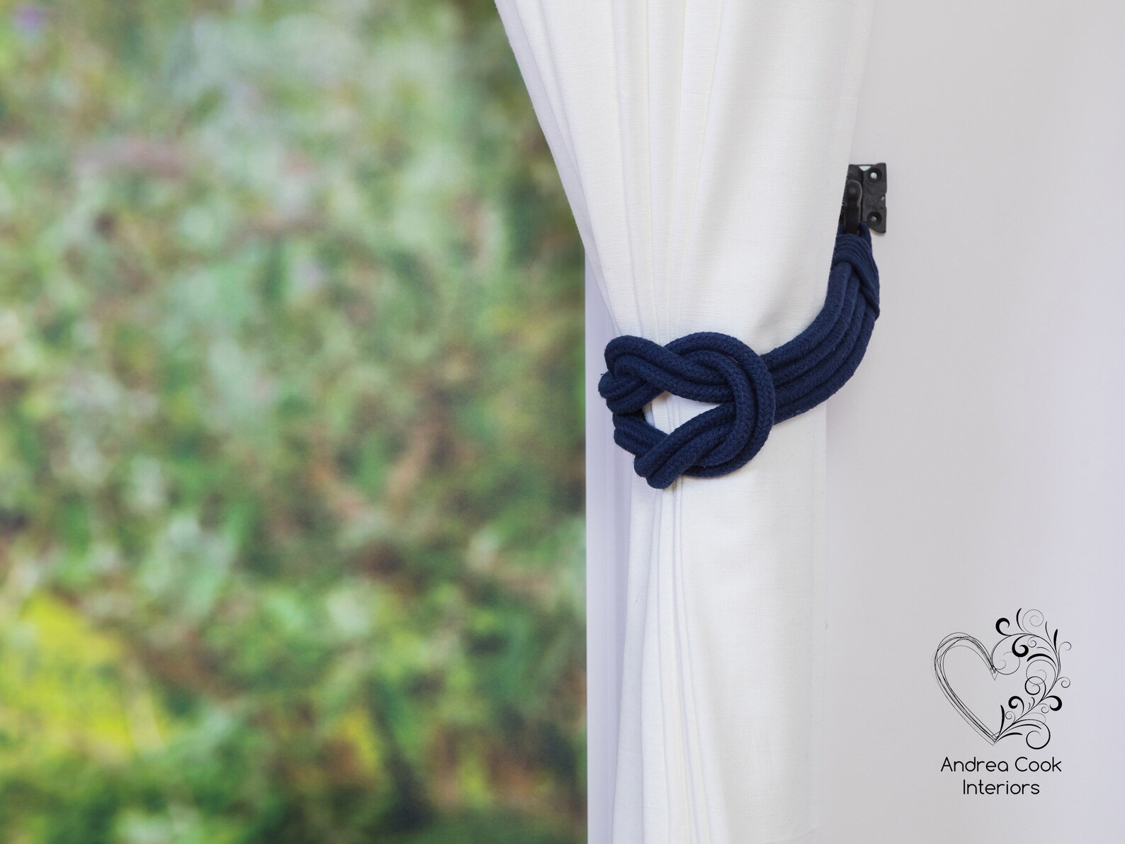 Light Grey Cotton Rope Double Square Knot Curtain Holdbacks | Etsy