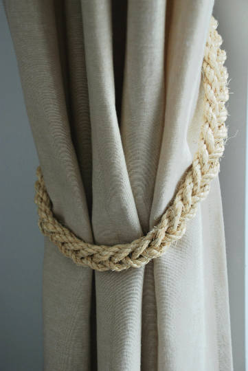 Handmade Rustic Nautical Sisal Rope Curtain Tiebacks Nautical