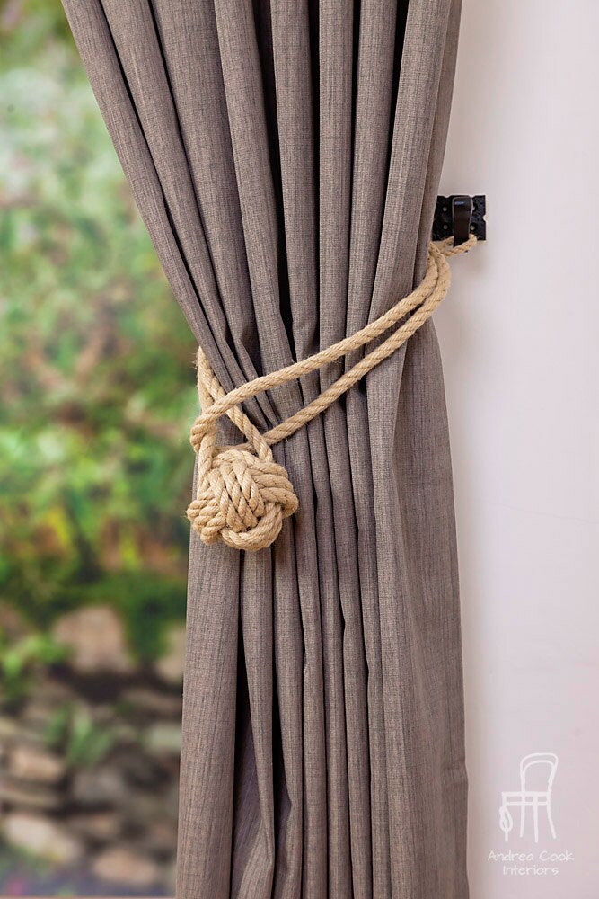 Hemp Rope Tiebacks Rustic Hemp Rope Ties Monkey Fist Knot