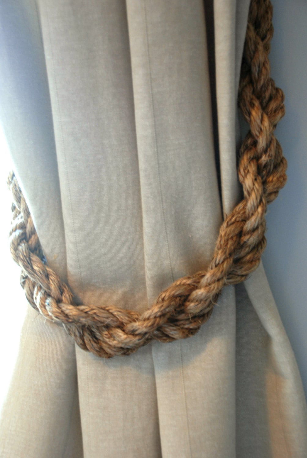 Chunky Braided Manila Rope Curtain Tiebacks /Nautical/ Boho/ Beach