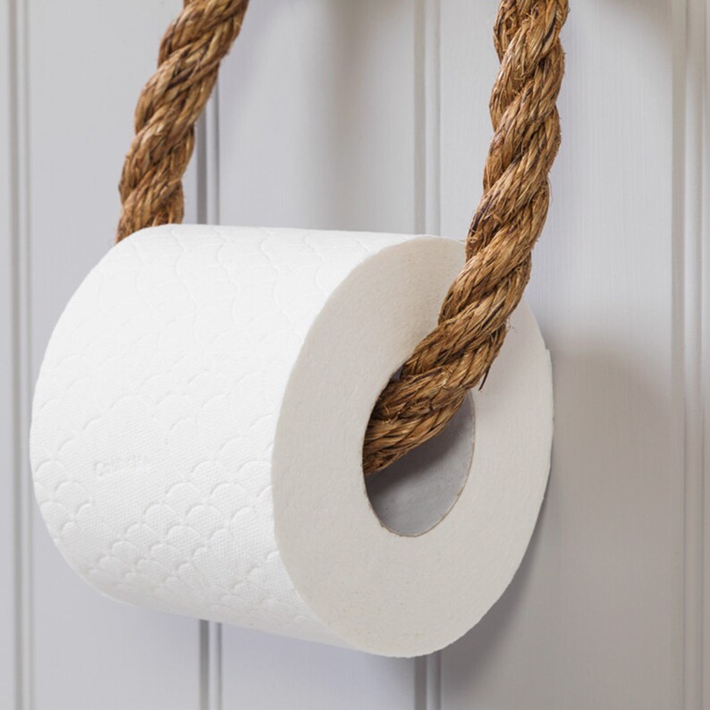 Set of Manila Rope Toilet Roll Holder and Manila Rope Towel Etsy UK