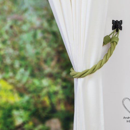 Sage Green Cord Twisted Tiebacks Green Tie Backs Curtain Etsy UK