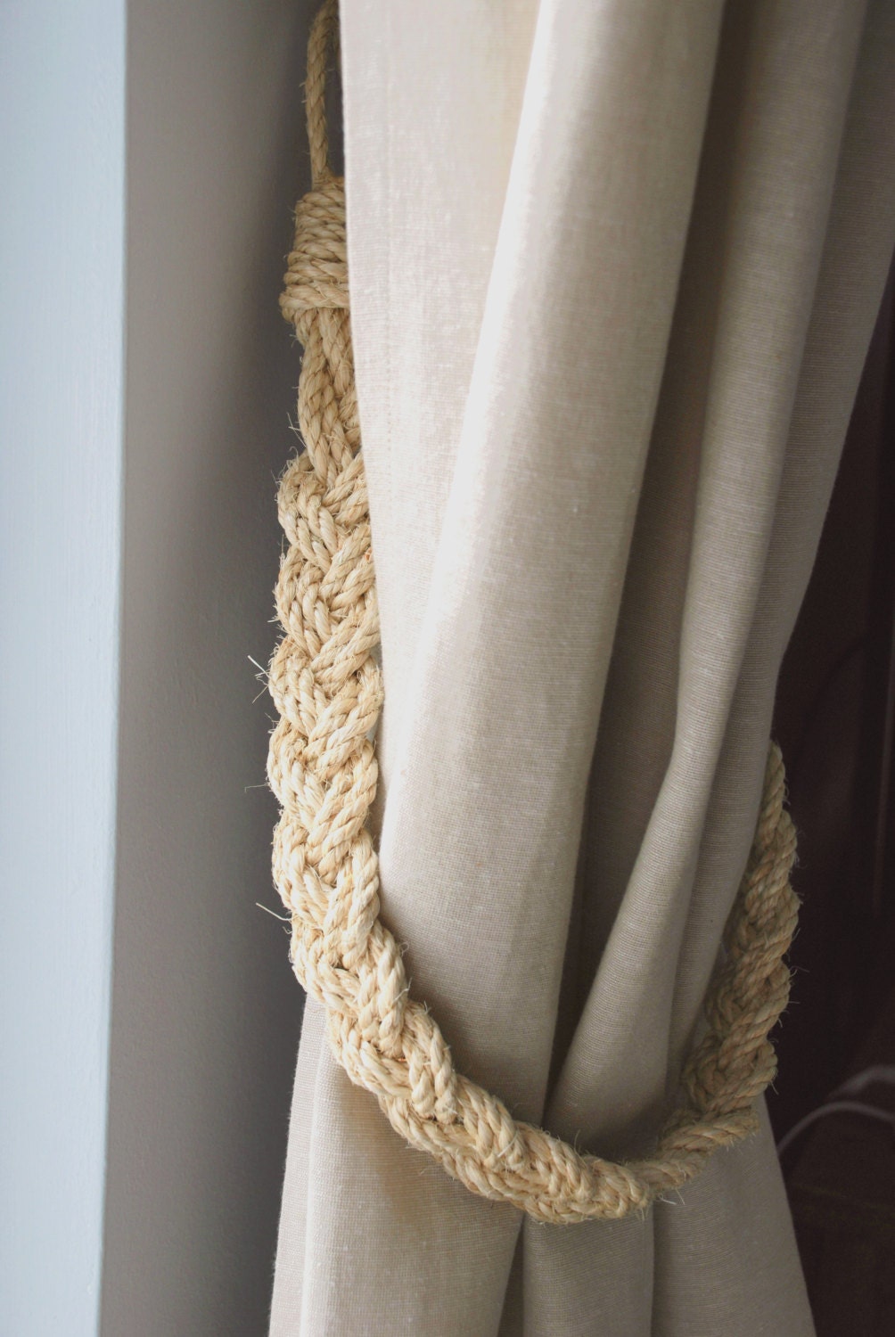 Rustic Natural Sisal Rope Curtain Tiebacks Shabby Chic Vintage
