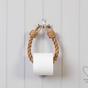 Chunky Manila Rope Toilet Roll Holder Toilet Paper Holder, Nautical Toilet Roll Holder, Nautical Decor, Rope Toilet Paper Holder, WC image 4