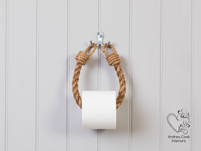 Chunky Manila Rope Toilet Roll Holder Toilet Paper Holder, Nautical Toilet Roll Holder, Nautical Decor, Rope Toilet Paper Holder, WC image 4