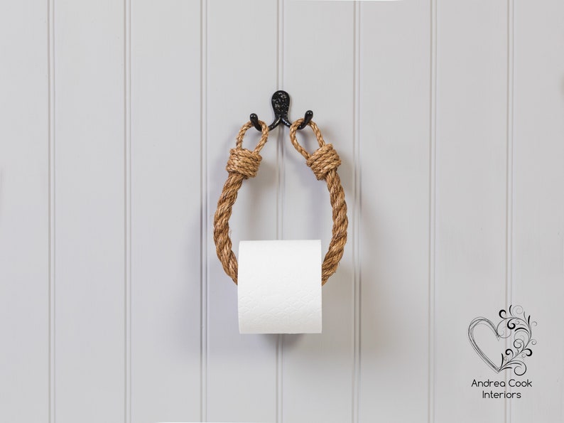 Chunky Manila Rope Toilet Roll Holder Toilet Paper Holder, Nautical Toilet Roll Holder, Nautical Decor, Rope Toilet Paper Holder, WC image 1