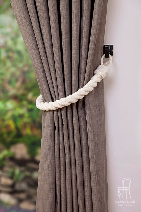 Chunky Ivory White Cotton Rope Curtain Tiebacks Thick Etsy