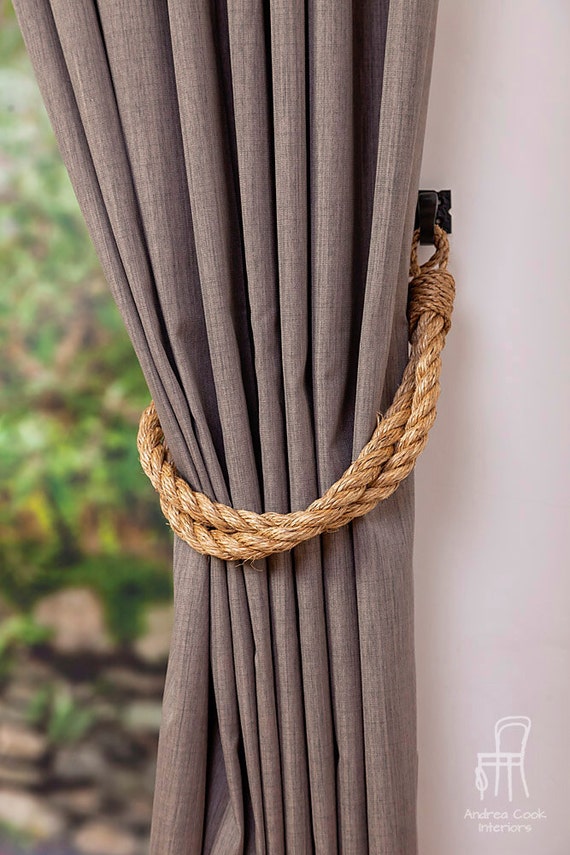Rustic Manila Rope Curtain Tiebacks Shabby Chic Ties Vintage Etsy