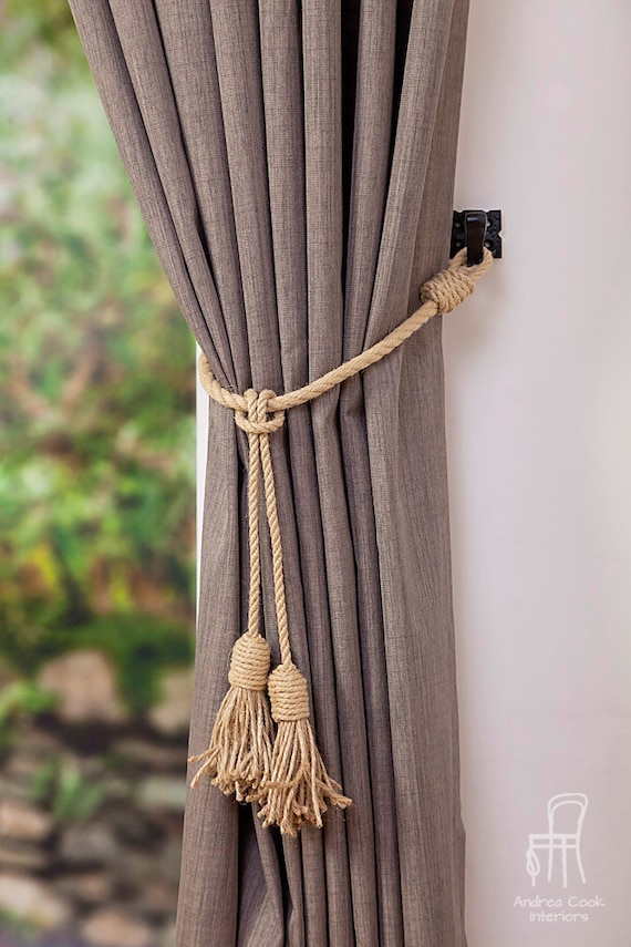 Tassel Curtain Tie Backs, Curtain Holdbacks, Curtain Tiebacks, Tiebacks for  Curtains, Curtain Tie, Curtain Hold Back, Nautical Decor, Rope 