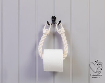 Chunky Ivory White Toilet Roll Holder - Toilet Paper Holder, Nautical Toilet Roll Holder, Nautical Decor, Rope Toilet Paper Holder, WC