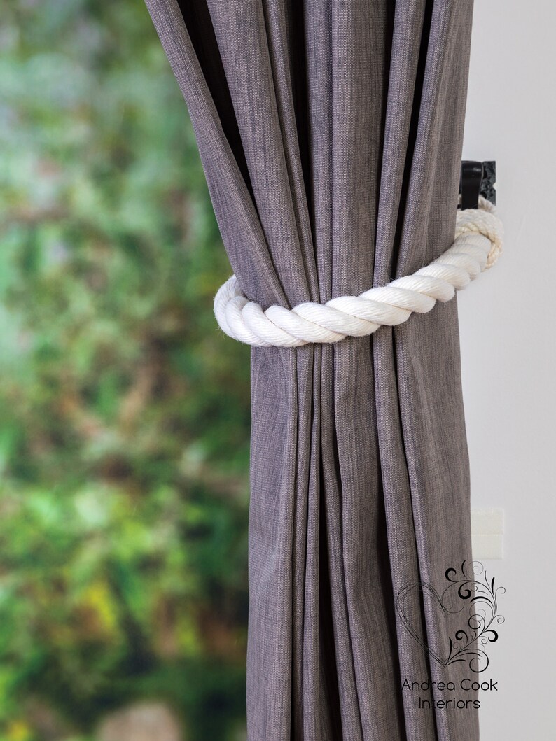grey curtain tiebacks
