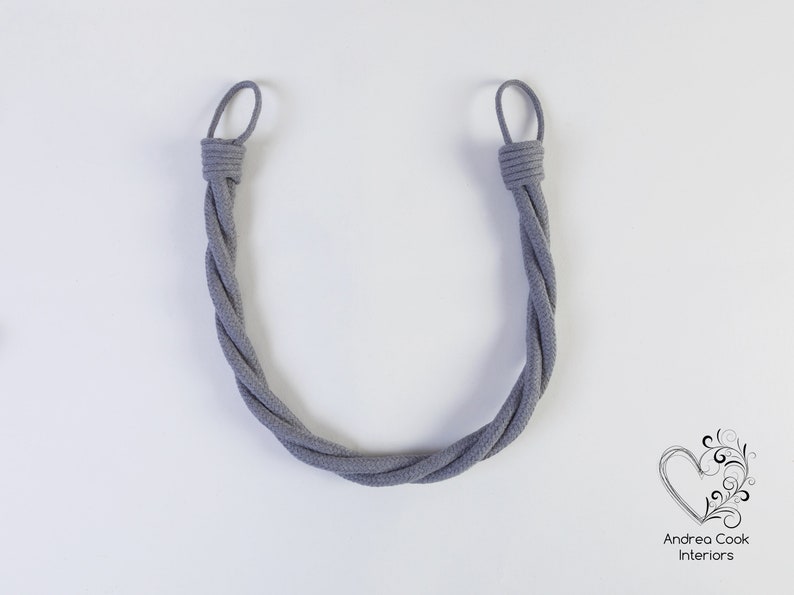 Light Grey Cord Twisted Tiebacks Grey Tie Backs Curtain Etsy UK