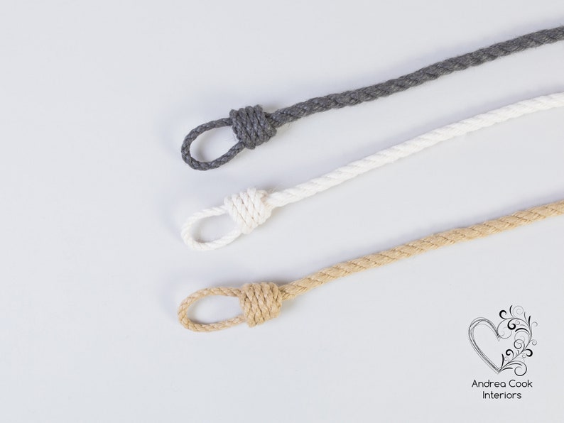 Slim White Cotton Rope Curtain Tie Backs Nautical Tiebacks - Etsy UK