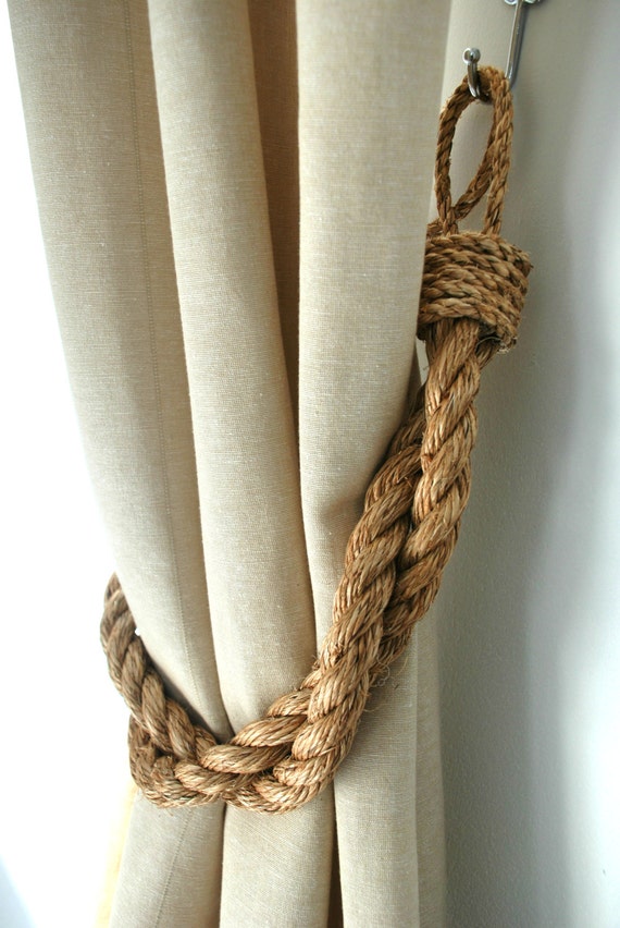 Rustic Manila Rope Curtain Tiebacks Shabby Chic Ties Vintage Etsy