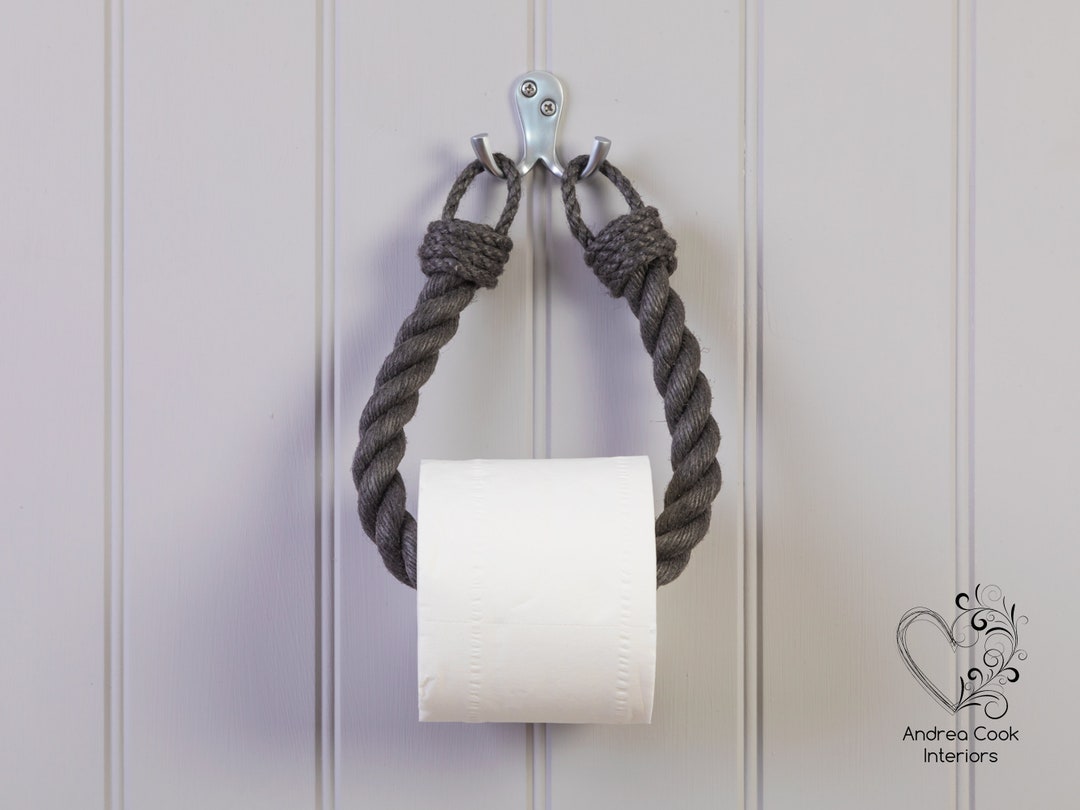 Chunky Charcoal Grey Toilet Roll Holder Toilet Paper Holder, Nautical