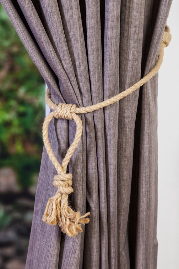 Beige Tassle Rope Tie Back Rope Curtain Tieback, Curtain Tie Back, Curtain  Tieback, Curtain Holdback, Rope Tieback, Nautical Tieback 