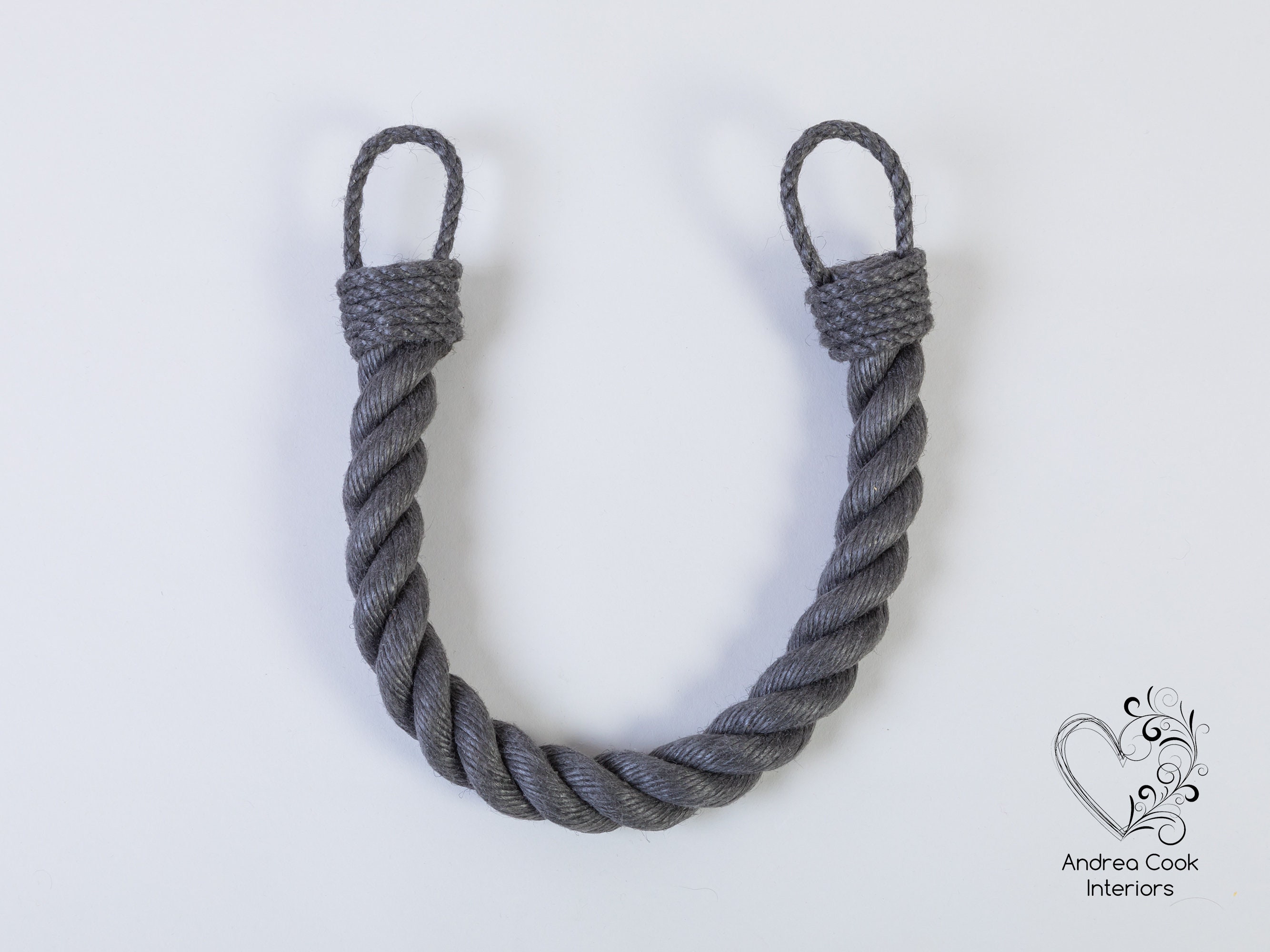 Extra Thick Charcoal Grey Curtain Tiebacks Chunky Tie Back Etsy