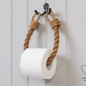 Chunky Manila Rope Toilet Roll Holder Toilet Paper Holder, Nautical Toilet Roll Holder, Nautical Decor, Rope Toilet Paper Holder, WC image 2