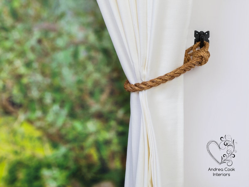 Medium Manila Rope Curtain Tiebacks Curtain Holdbacks Etsy