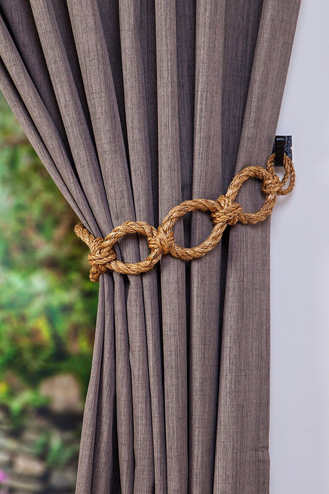Manila Rope Chain Chunky Curtain Tiebacks Nautical Shabby Chic