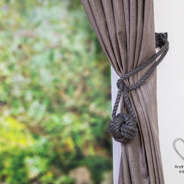Charcoal Rope Curtain Tiebacks main image 1