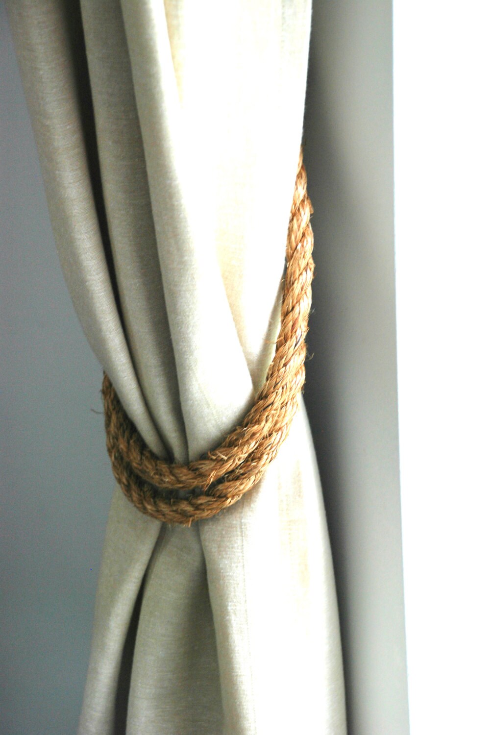 Handmade Wrap Around Manila Rope Curtain Tiebacks Nautical