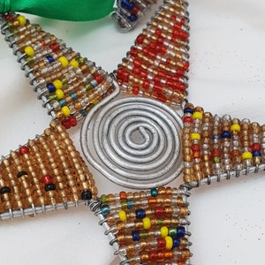 African beaded Star Christmas tree ornament