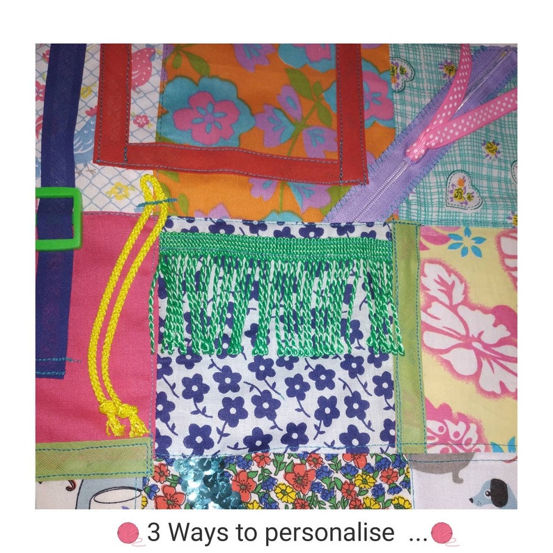 Personalised Dementia blanket Alzheimer's Sensory Quilt Adult Fidget Therapy Gift Mom mum Residents Activities Seniors Autism mother's day image 5