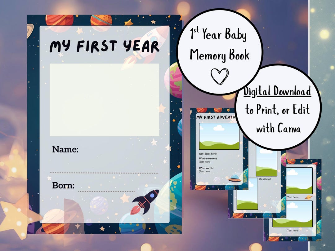 Cosmic Baby Memory Book – Digital Download – Printable PDF A4/A5 ...
