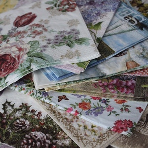 Paper Napkins,Set of 20=10dol or of 30=14.5dol different Paper Napkins for decoupage,SEE NOTES 1&2,Decoupage for beginners,Surprise,Decor.S1