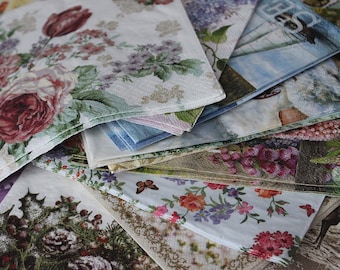 Serviettes en papier différentes pour la découpe,Lot de 20 = 10dollars ou 30=14,5dollars différentes pour la fonction de découpage,VOIR LES NOTES 1 et 2,Découpage pour les débutants,Surprise,Décoration.S1