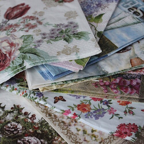Decoupage Napkins Set of 4 Paper Napkins for Decoupage Etsy