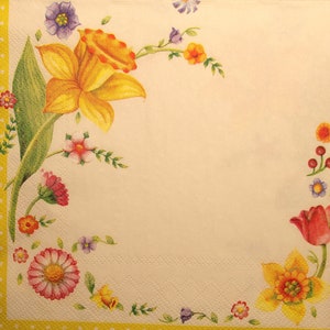 Set of 4 color Paper Napkins for decoupage,Paper Napkins with different flowers,Decor Collection,Provence,Summer garden,Vintage napkin.Nr140