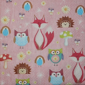 4 servilletas de papel para decoupage, servilletas de decoupage, servilletas de papel con animales salvajes. Colección de decoración, servilletas para scrapbooking, Nr143