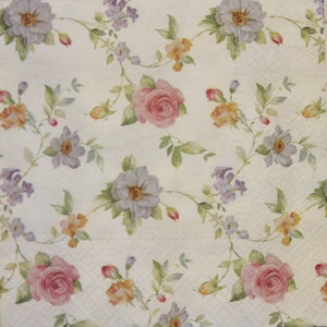 4 Paper Napkins,Paper Napkins with small flowers,Decoupage paper,Paper for scrapbooking,Provence,Decor Collection,Table decor,Art decorNr133