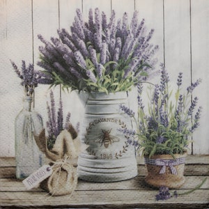 4 Paper Napkins,Paper Napkins for decoupage,Paper Napkins with lavender,herbs Napkins,Decor Collection,Provence napkins,still life napkinN74