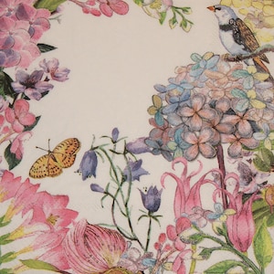 4 Paper Napkins,Paper Napkins for decoupage,Paper Napkins with purple hydrangea & birds ,Decor Collection,Scrapbooking paper,Art decor.Nr67