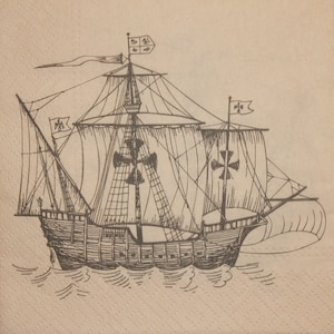 4 Paper Napkins for decoupage,Tall ship,vintage ship,sail,engraving,Vintage napkins,scrapbooking,Decor Collection,Art decorNr214