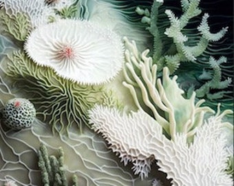 DIGITAL FILE! Art of artificial intelligence-corals. Picture of neural network, home decoration, modern art,Present for the wedding,Creating