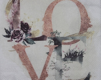 4 Decoupage napkins,Paper Napkins for decoupage,napkins for scrapbooking,Rustic picture,hearts Napkins,Love,Decor Collection,ProvenceNr148