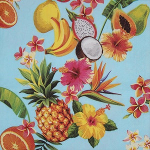 4 Papierservietten für Decoupage mit exotischen Früchten und Blumen,Obst,Vintage Servietten,Provence,scrapbooking,Tischdekoration,Kunst DekorN169